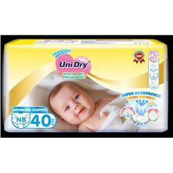 [UNIDRY] Подгузники УЛЬТРАТОНКИЕ для новорожденных Newborn Ultra Thin 0-5 кг, 40 шт