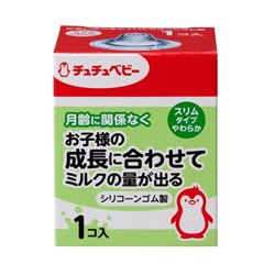 Сменная мягкая силиконовая соска для бутылочки (с узким горлышком, мягкая) CHU CHU BABY  1 шт.